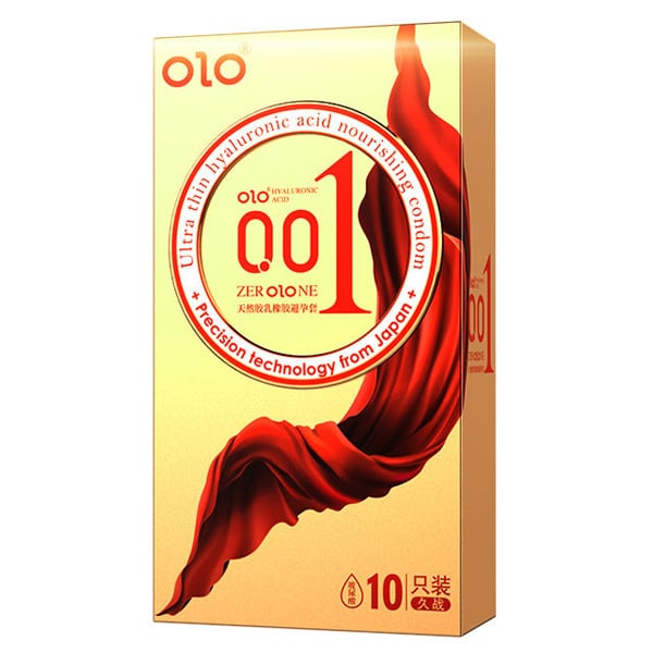 Bao cao su OLO Red Thin 001 Square Gold siêu mỏng gai nổi bó sát