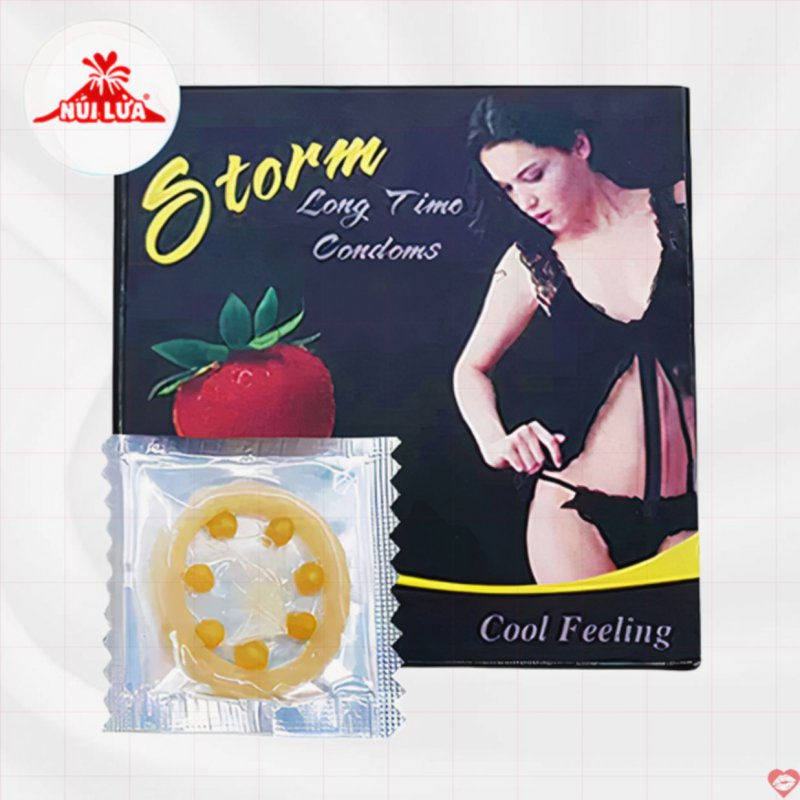 Storm Strawberry 7 bi to bao cao su kéo dài hương dâu siêu mượt 
