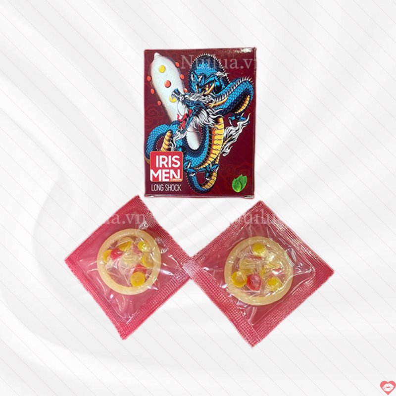 Bao cao su Iris Men 9 bi lớn kích thích mạnh hộp 2 cái 
