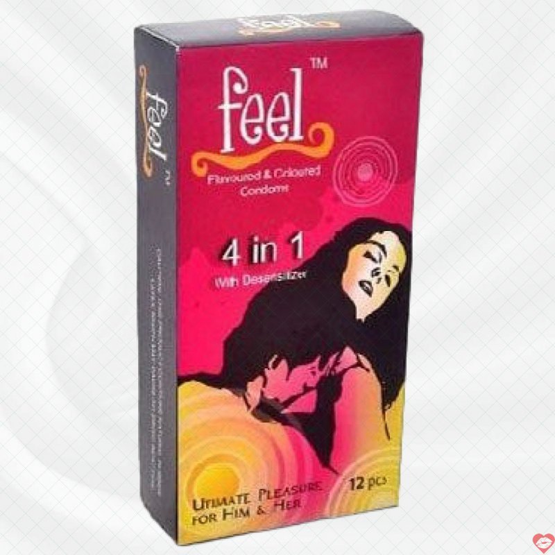 Bao cao su Feel 4 in 1 Cảm Giác Chân Thật Kích Thích 