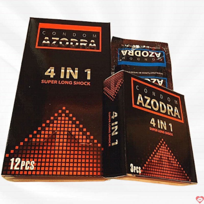 Bao cao su AZODRA 4IN1 gân gai kéo dài cảm giác cực đã 