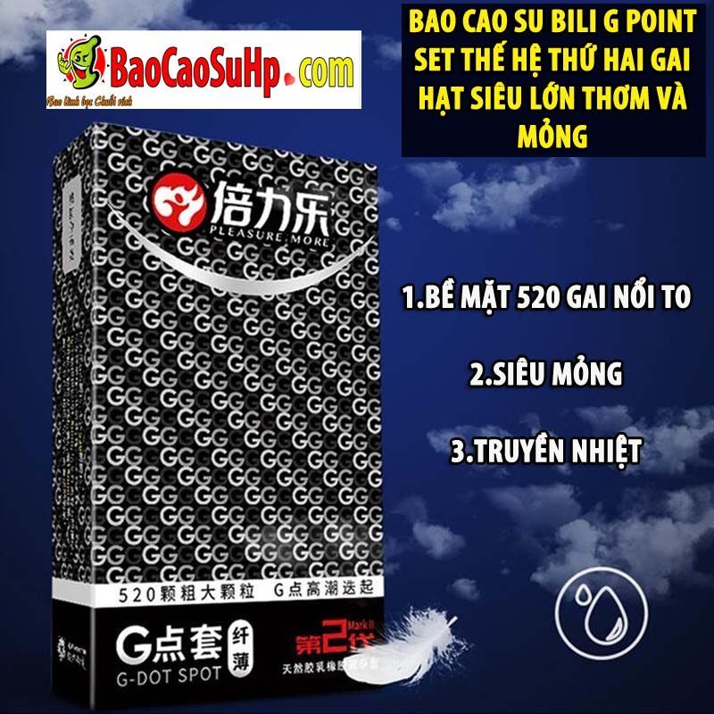 Bao cao su Bili G point set thế hệ thứ hai gai hạt siêu lớn thơm và mỏng