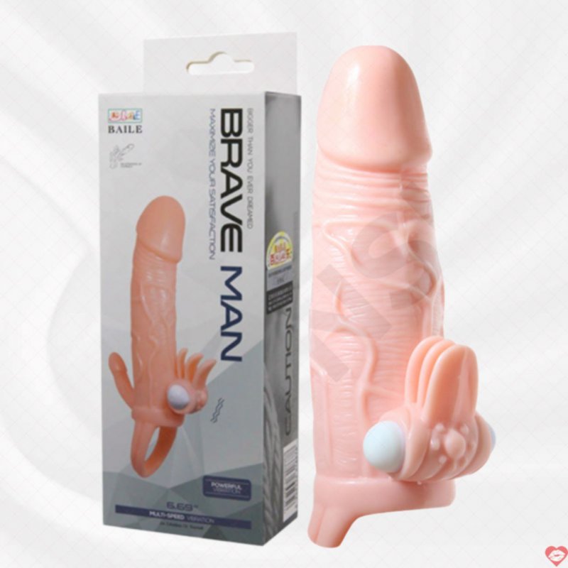 Bao cao su đôn dên rung Baile Braveman 6.69 inch kích thích 