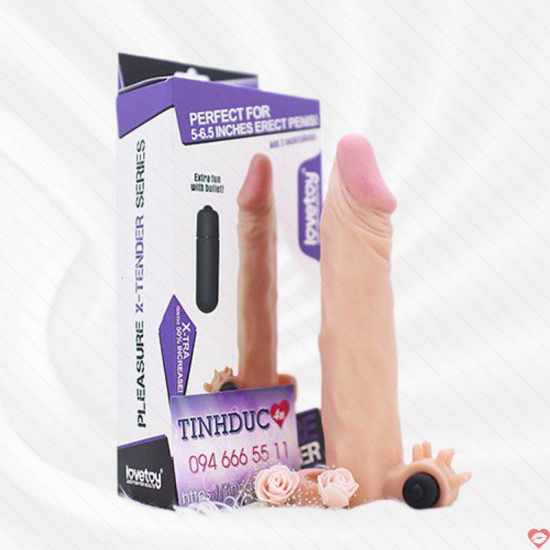 Bao cao su đôn dên Lovetoy X-Tender mềm mịn có rung ở gốc
