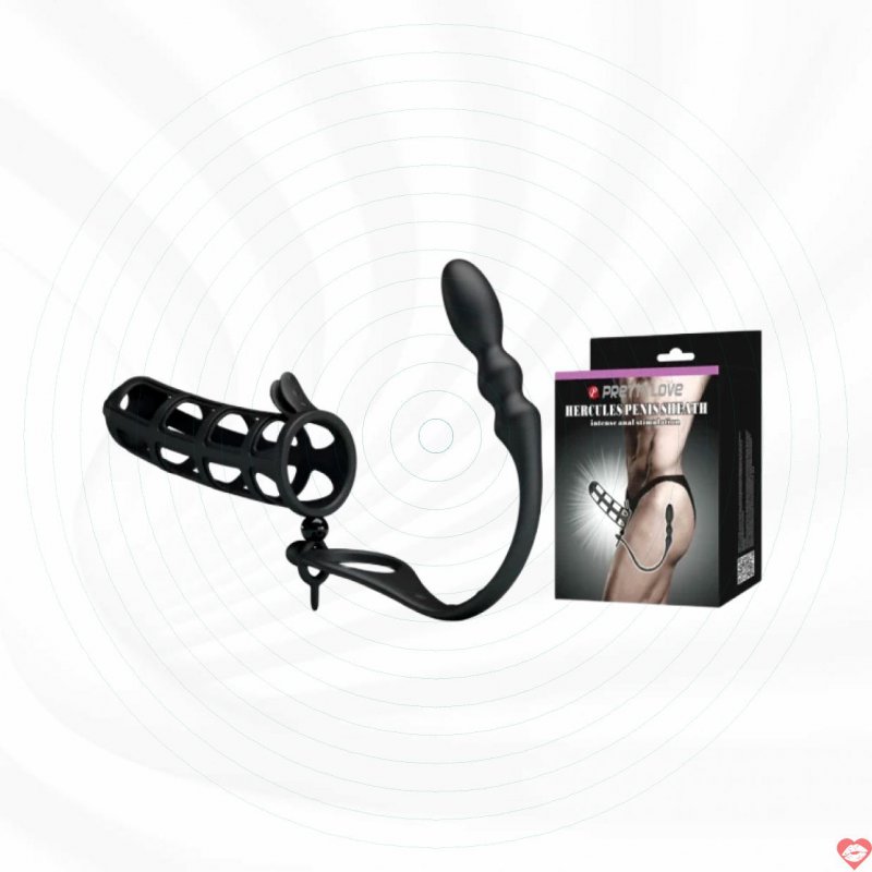 Pretty Love Hercules Penis Sheath bao đôn dên dạng lưới kết hợp kích thích hậu môn