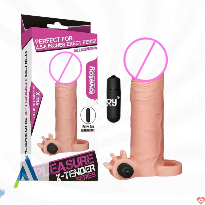 Bao cao su tăng chiều dài 5cm có rung quai đeo Lovetoy X-Tender