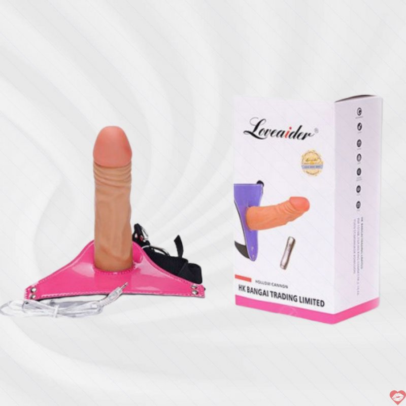 Dương Vật Dây Đeo Rỗng Rung 7 Chế Độ Mềm Mịn Kích Thích Cực Đã 