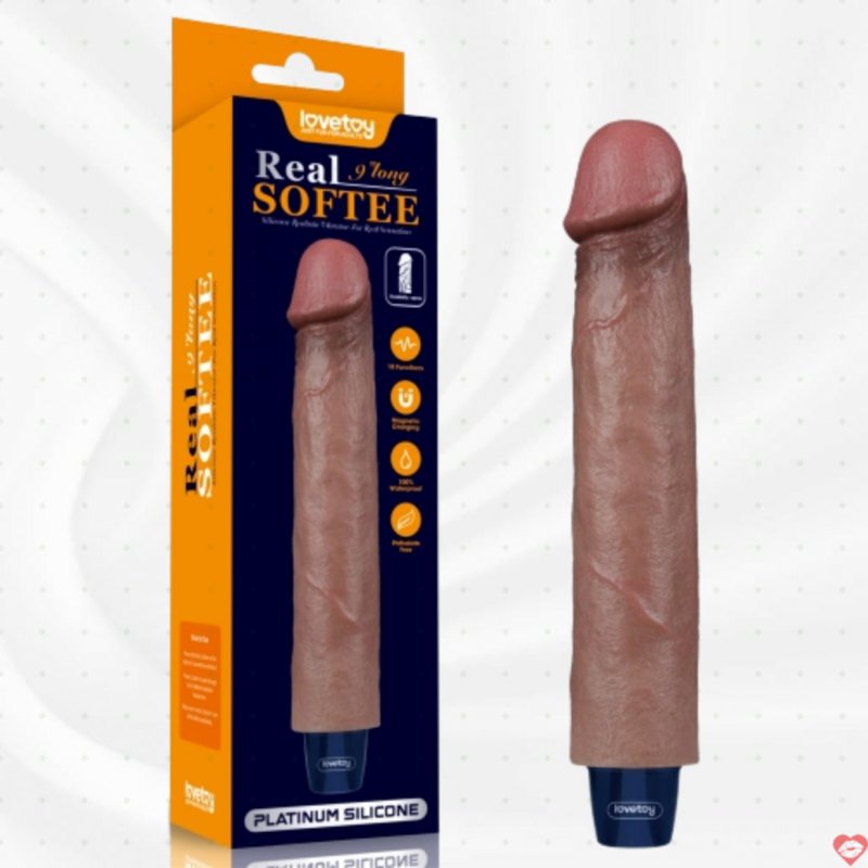 Dương Vật Giả Mềm Mịn Như Thật - Có Rung Siêu Mạnh - Sạc Pin - Lovetoy REAL SOFTEE