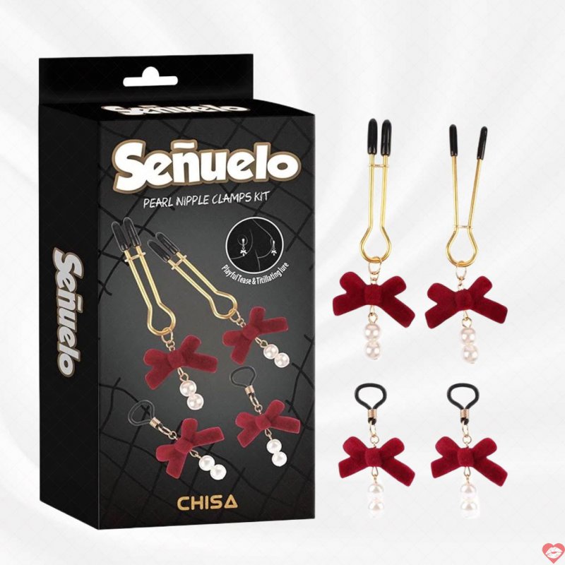 Bộ Kẹp Đầu Ti Có Kèm Ngọc Trai Cao Cấp - Senuelo Pearl Nipple Clamps Kit