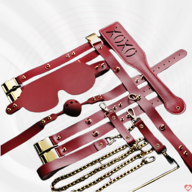 Bộ Bạo Dâm BDSM Bằng Da Cao Cấp - Có 3 Màu - Đỏ - Đen - Hồng