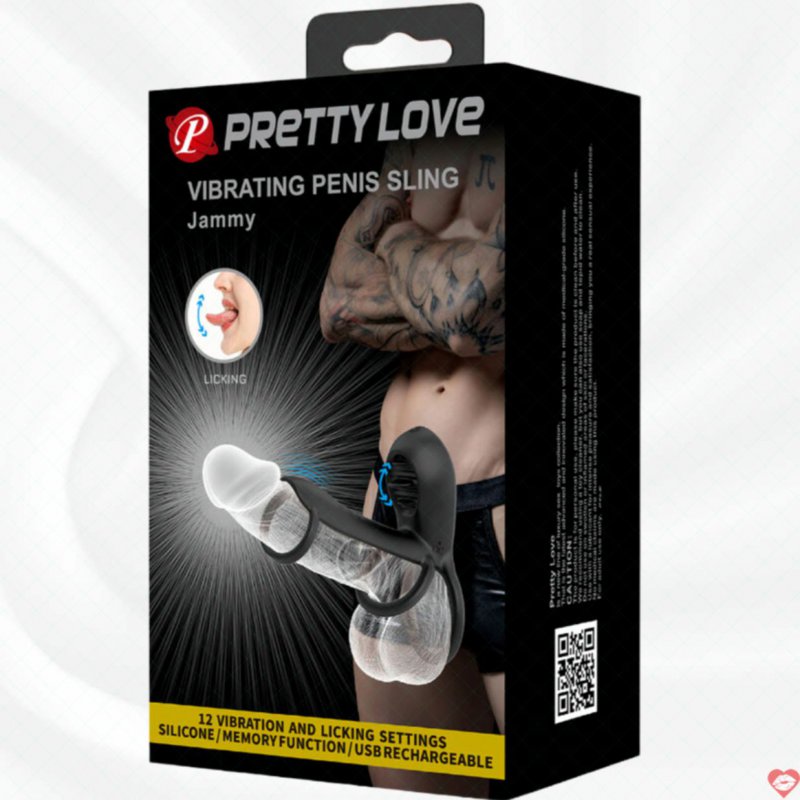 Vòng Rung Đeo Dương Vật Kết Hợp Lưỡi LIếm Siêu Phê - Prettylove Penis Sling