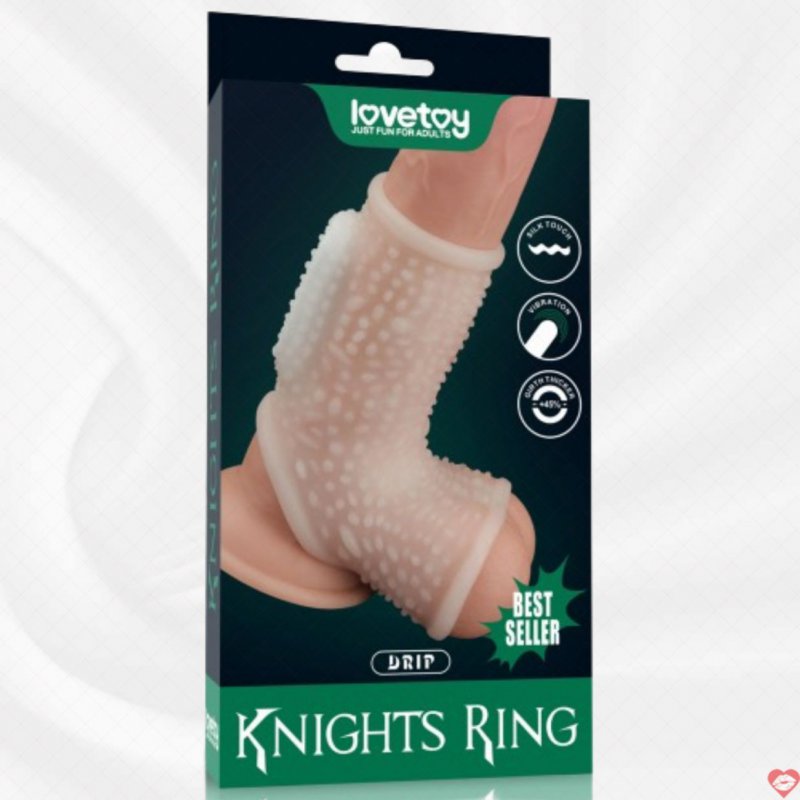 Bao Cao Su Đôn Dên Khúc Có Quai Đeo - Rung - Gai - Knights Ring Lovetoy USA