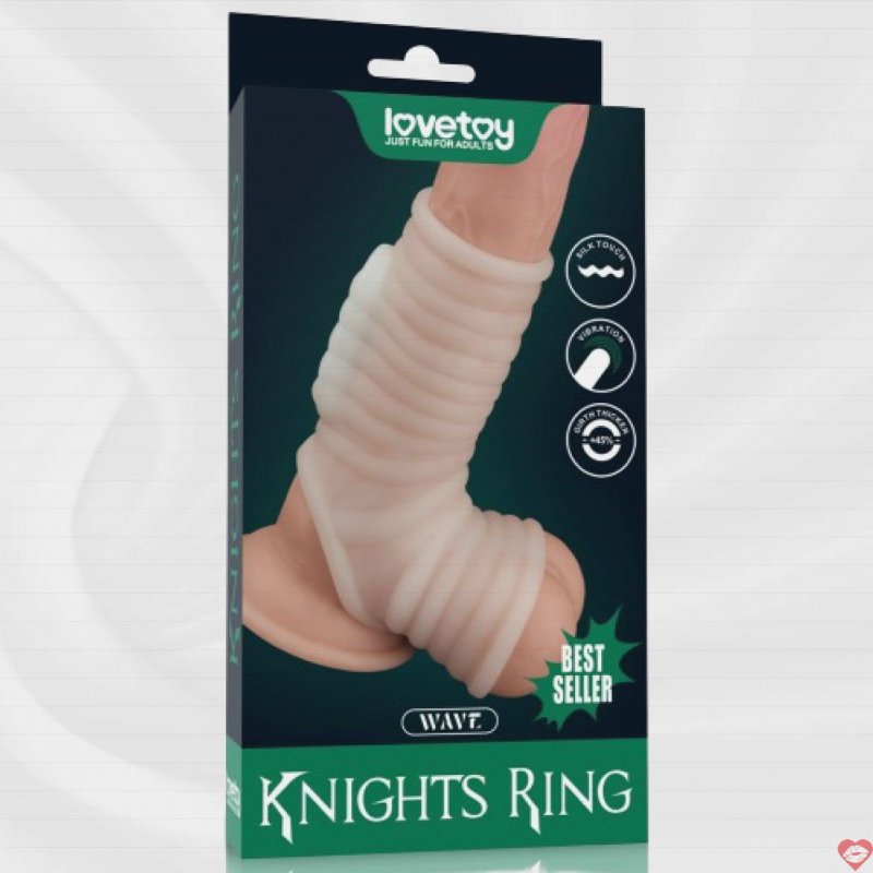 Bao Cao Su Đôn Dên Khúc Có Quai Đeo - Rung - Gân - Knights Ring Lovetoy USA