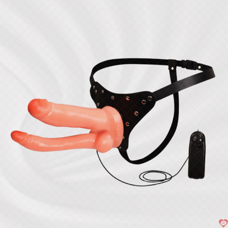 Dương Vật Giả 2 Đầu Baile Ultra Passionnate Harness Rung Cực Mạnh Cho Cặp Đôi