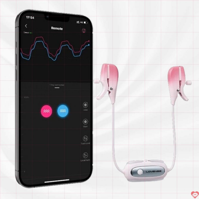 Máy rung kẹp đầu ti cao cấp Lovense Gemini điều khiển qua app DC93H