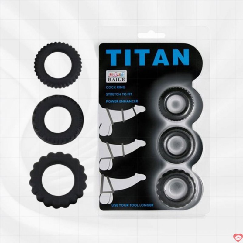 Bộ 3 Vòng Đeo Dương Vật Titan Cao Cấp