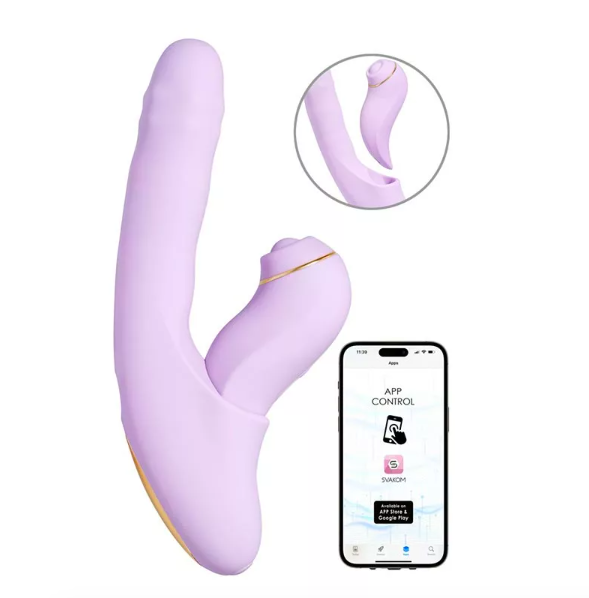 Dương vật giả Svakom DuoGlow điều khiển qua app massage điểm G và âm vật 