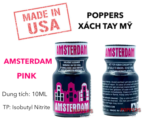 Chai hít kích dục Amsterdam Pink 10ml chính hãng USA PWD