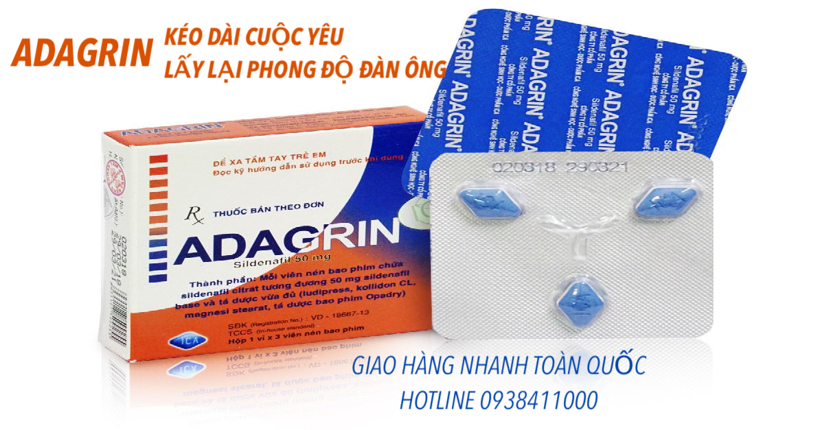 Adagrin 50mg viên uống kéo dài thời gian cương dương chống xuất tinh sớm