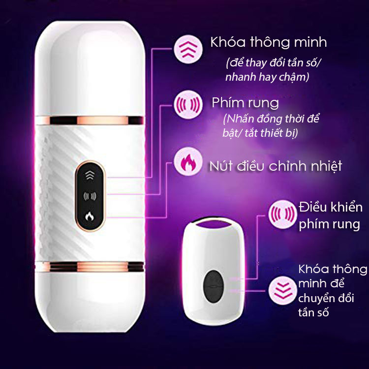 Dương vật giả Cyclone Fire rung Thụt Hít tường Sạc USB tiện lợi