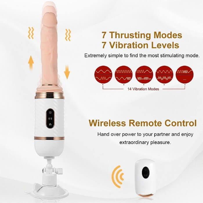 Dương vật giả Cyclone Fire rung Thụt Hít tường Sạc USB tiện lợi