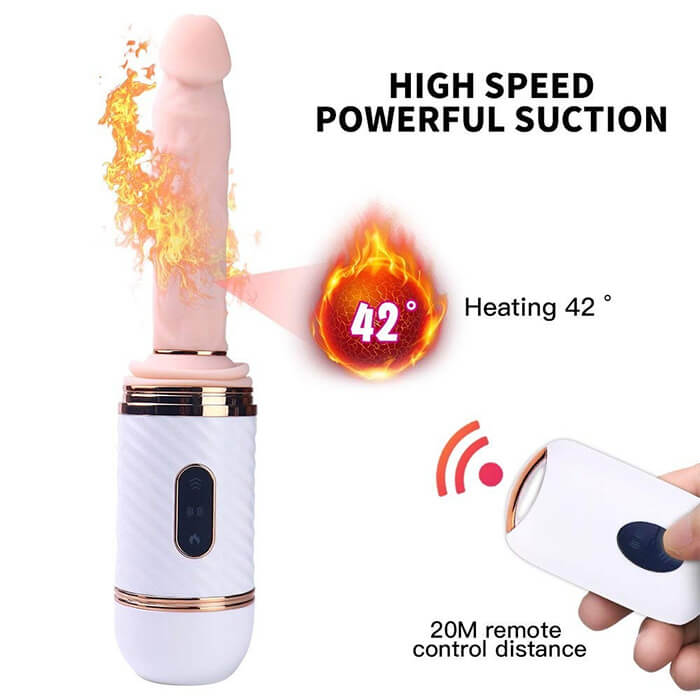 Dương vật giả Cyclone Fire rung Thụt Hít tường Sạc USB tiện lợi