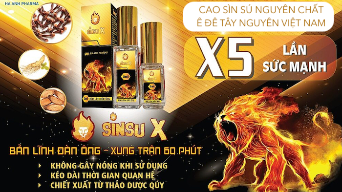 Sinsu X cao sìn sú thảo dược Ê Đê chai xịt kéo dài sinh lý Sinsu X cao sìn sú thảo dược Ê Đê chai xịt kéo dài sinh lý