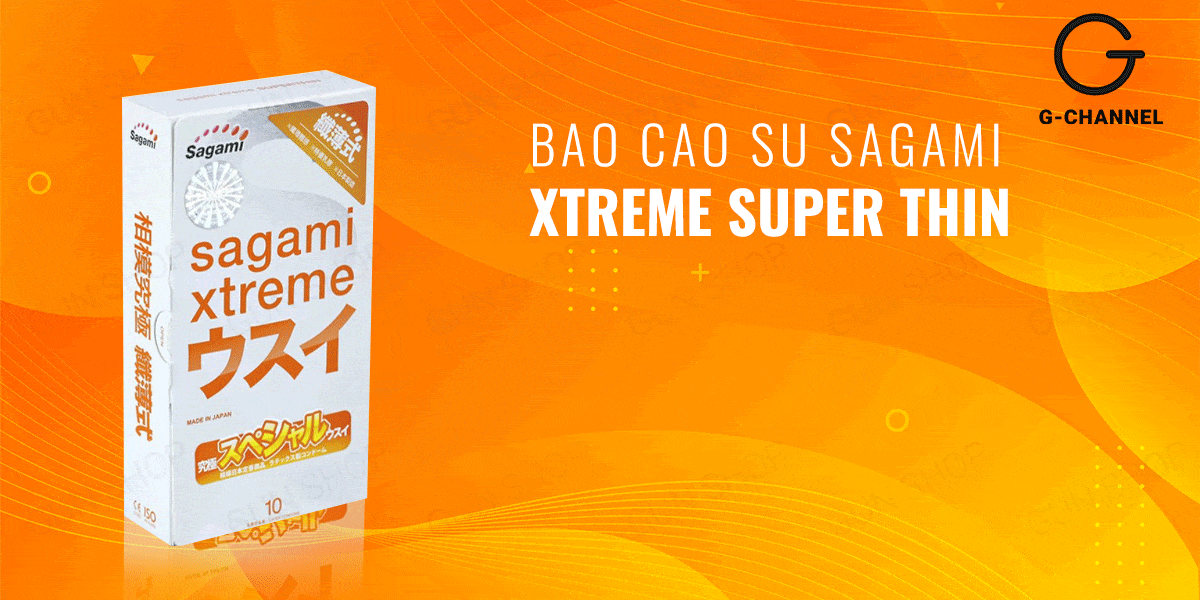 Bao cao su Sagami siêu mỏng ôm sát 10 cái an toàn dễ chịu