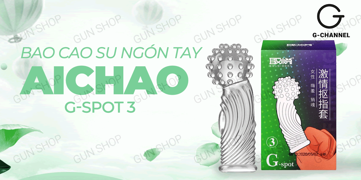 Bao Cao Su Ngón Tay Aichao G-Spot 3 Gai Nổi Lớn Kích Thích Bao Cao Su Ngón Tay Aichao G-Spot 3 Gai Nổi Lớn Kích Thích