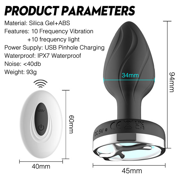 Trứng Rung Hậu Môn 10 Chế Độ Rung Có LED Điều Khiển Từ Xa Trứng Rung Hậu Môn 10 Chế Độ Rung Có LED Điều Khiển Từ Xa