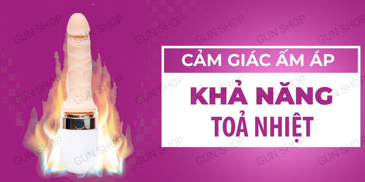Dương Vật Giả Rung Thụt 10 Chế Độ Phát Nhiệt Sạc USB Tự Động