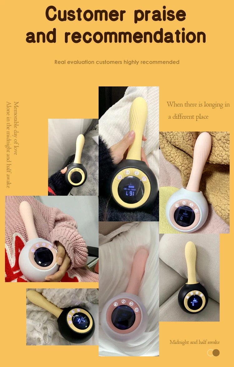 Dildo rung thụt điều khiển LCD thỏa mãn nữ kích thích mạnh mẽ