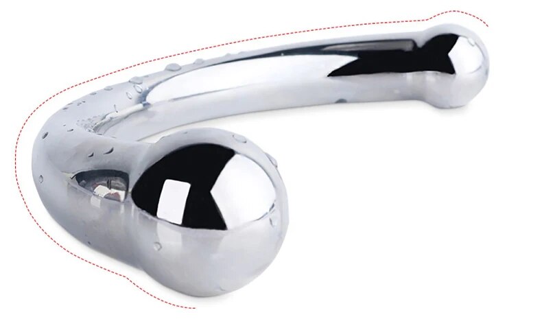 Que inox cong C massage hậu môn - kích thích tuyến tiền liệt hiệu quả