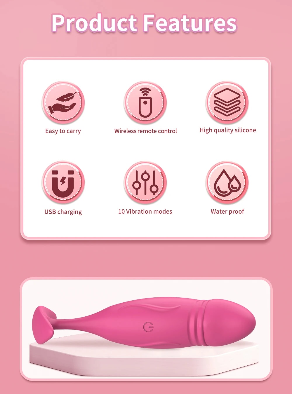 Trứng Rung Tình Yêu Điều Khiển Remote Kích Thích Massage Sung Sướng
