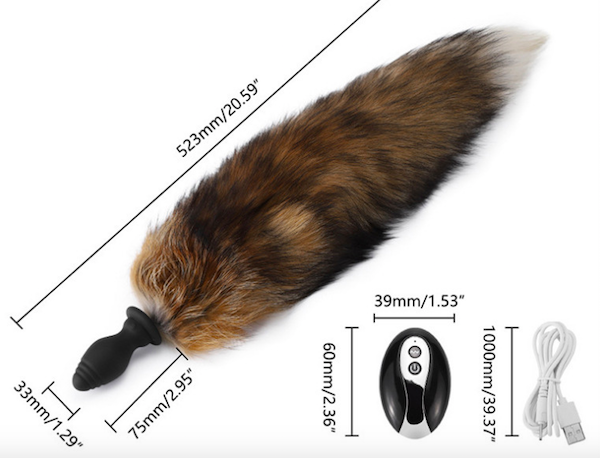 Đuôi cáo silicone rung điều khiển cosplay sexy phụ kiện đồ chơi