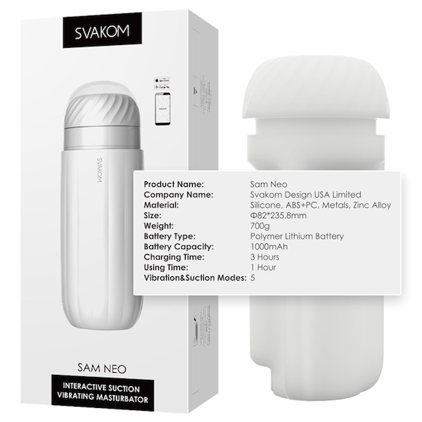 Máy thủ dâm tự động Svakom Sam Neo điều khiển qua app webcam
