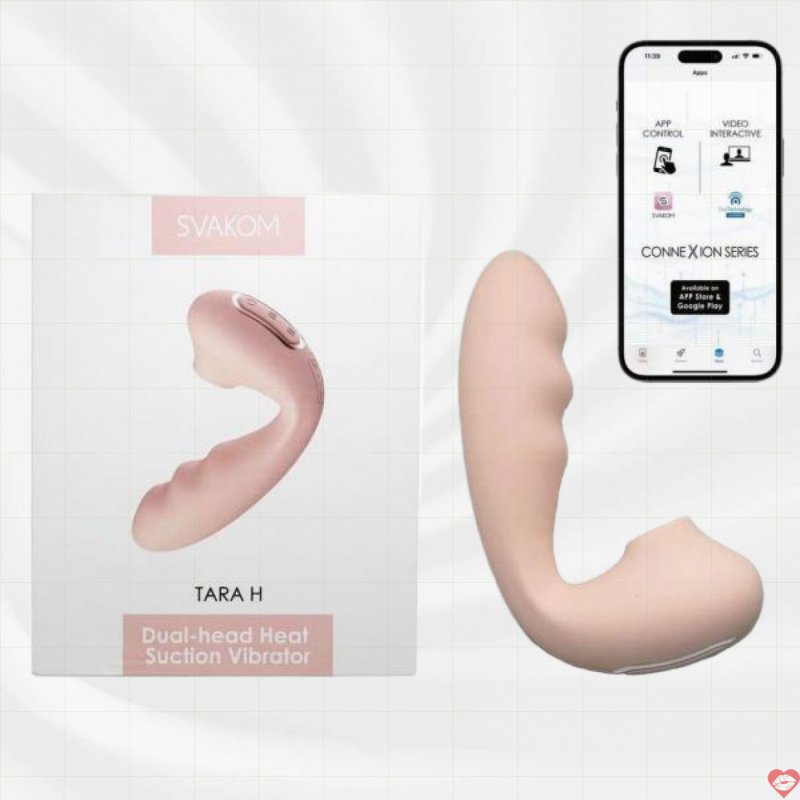 Svakom Tara H máy massage âm đạo 2 đầu rung hút sưởi ấm điều khiển qua app
