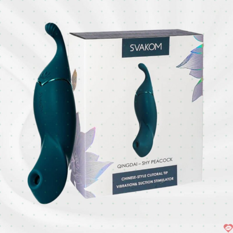 Máy massage Svakom Qingdai Shy Peacock rung hút 2 đầu kích thích điểm G