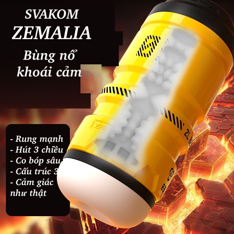 Cốc Thủ Dâm Svakom Zemalia Tự Động Rung Hút Co Bóp Toả Nhiệt 3D