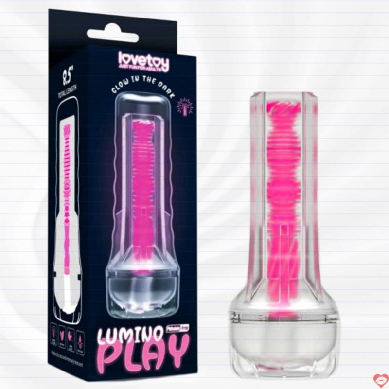 Âm đạo giả như thật Lovetoy Lumino Play Glow Pink silicon trong suốt phát quang