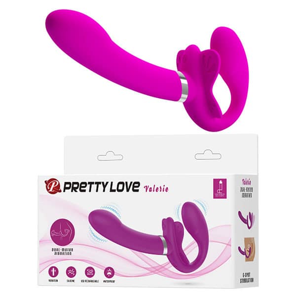 Dương Vật Giả 2 Đầu PrettyLove Valerie Rung Đa Chế Độ Cho Les