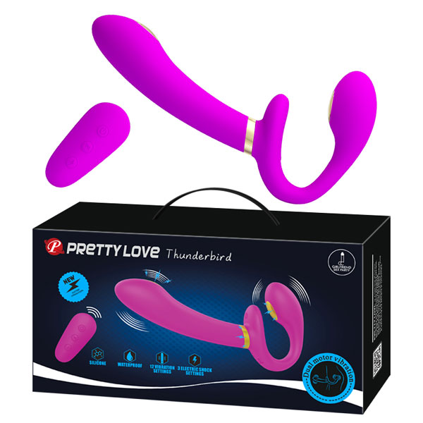 Dương Vật Giả 2 Đầu Pretty Love Thunderbird Sốc Điện + Remote