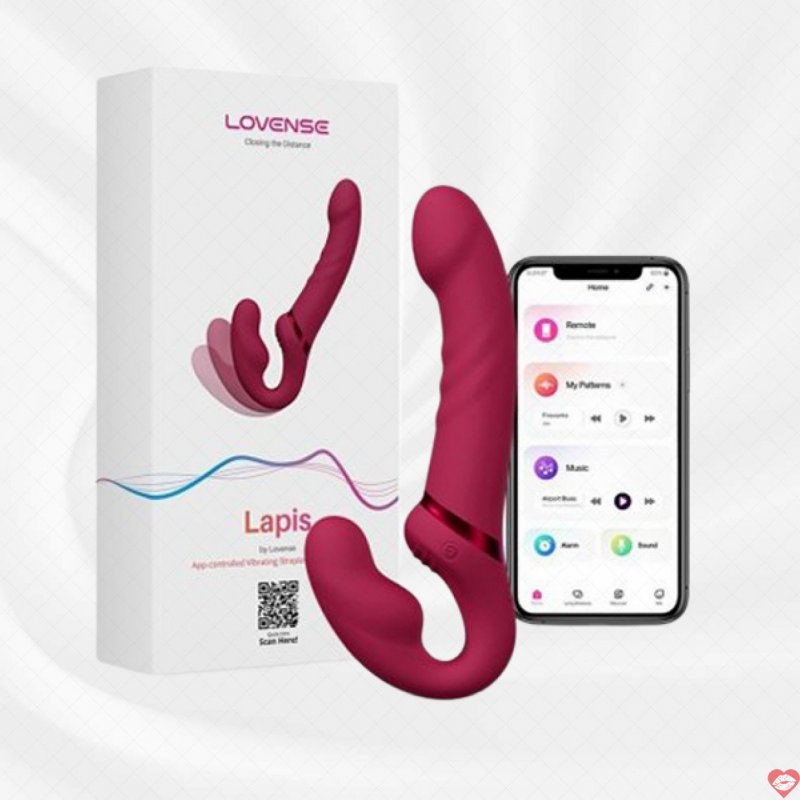 Dương vật giả 2 đầu Lovense Lapis mạnh mẽ rung kích thích sâu 