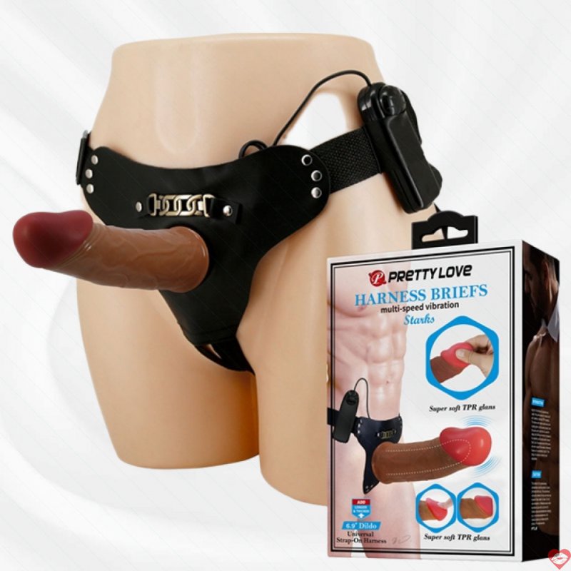 Đai đeo dương vật rung màu nâu tăng khoái cảm dễ sử dụng 