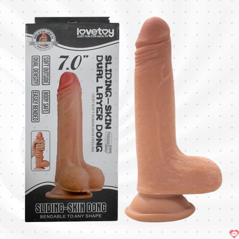Lovetoy Sliding Skin 7 inch dương vật giả cao cấp siêu mềm mại 