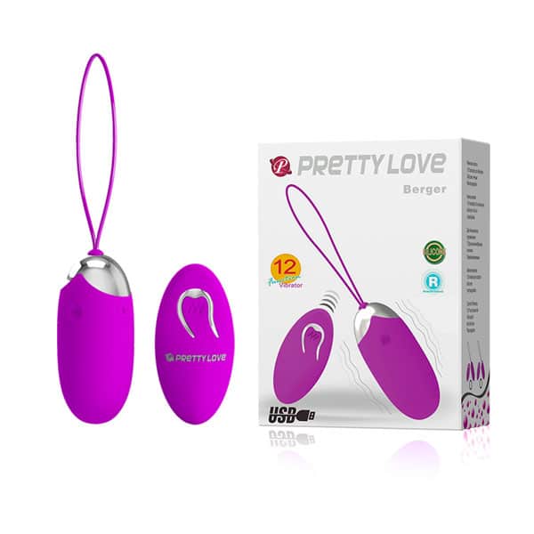 Trứng Rung Pretty Love Berger Trơn 12 Chế Độ Rung – Điều Khiển Remote