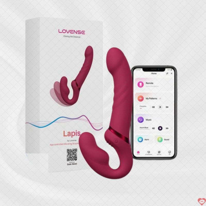 Lovense Lapis cu giả rung 2 đầu cho les kết nối App điện thoại