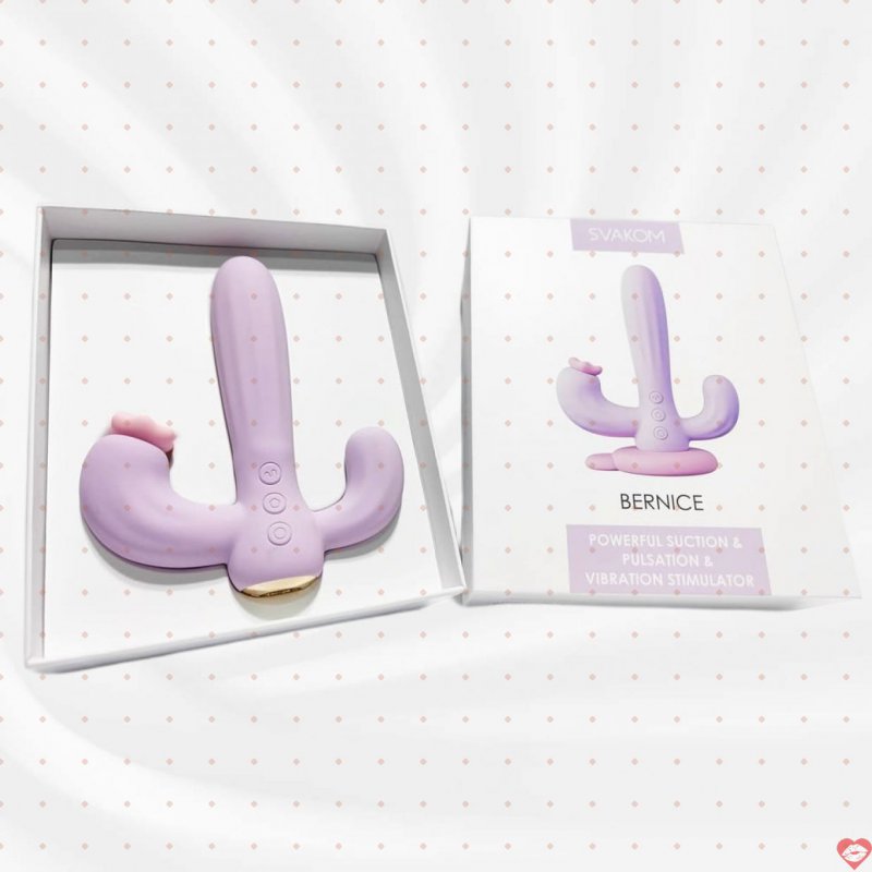 Dương vật giả 3 nhánh xương rồng bú mút Svakom Bernice