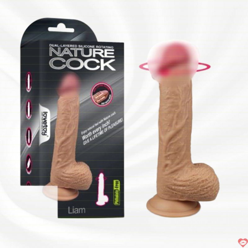 Dương vật gắn tường silicone siêu mềm rung ngoáy Lovetoy Nature Cock Liam