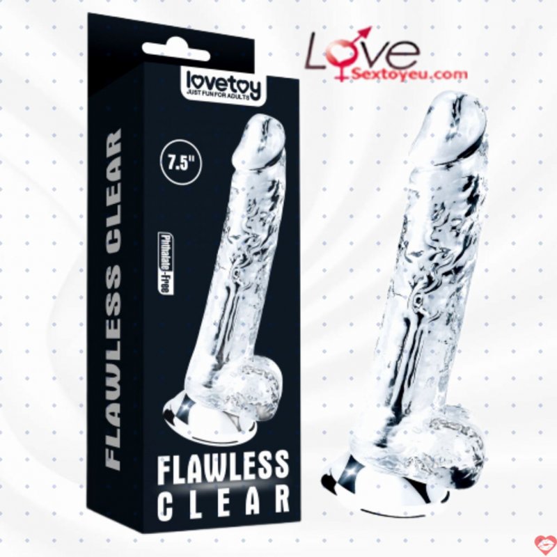 Dương vật giả trong suốt Lovetoy Flawless Clear 7.5